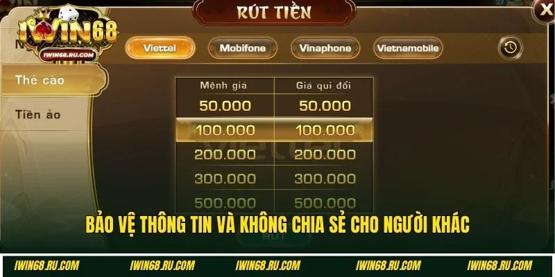 Tuân thủ việc bảo vệ thông tin không chia sẻ cho bên thứ 3